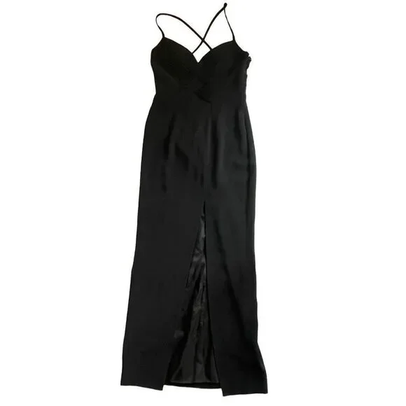 Niteline | Dresses | Vintage Niteline Della Roufogali Black Eveninggown  Long Dress Slit 6 Sexy | Poshmark